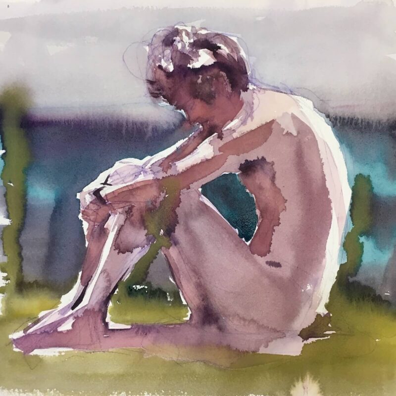 Retrato figura de modelo desnudo
